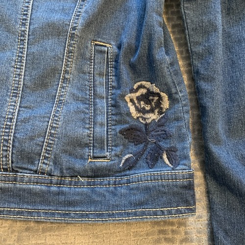 Westport 1962 Embroidered Denim Jean Jacket Women Petite Size Large - Picture 4 of 21