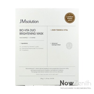 JM SOLUTION Bio-Vita DUO Brightening Mask 1Pack (34G x 4EA)