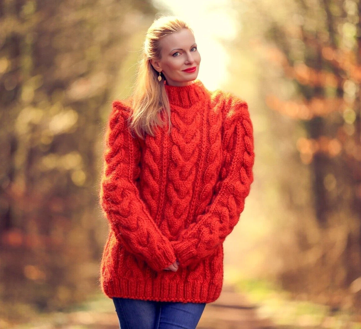 Orange store knitted jumper