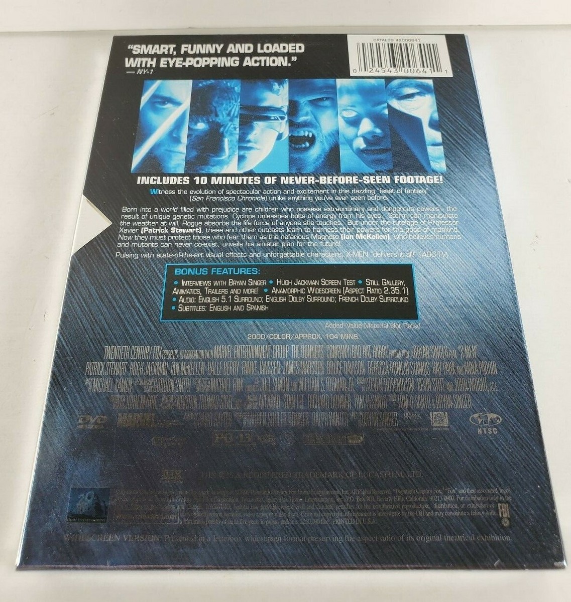X-Men 2000 Movie DVD with Case Marvel 20th Century Fox Used
