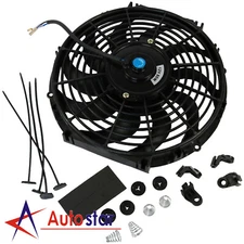 12V 12" Universal Slim Fan Push Pull Electric Radiator Cooling Mount Kit