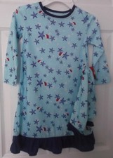 JAMMIES FOR YOUR FAMILIES SANTA HATS BLUE NIGHTGOWN  DOLL GOWN - SIZE 4T - NWT