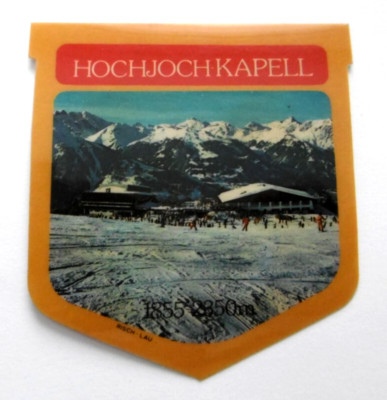 Souvenir-Aufkleber Hochjochkapell Silvretta Montafon Bergstation Vorarlberg 80er