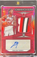 2022-23 Obsidian Dalen Terry RPA Rookie Patch Auto Red Flood Color Match RC SP