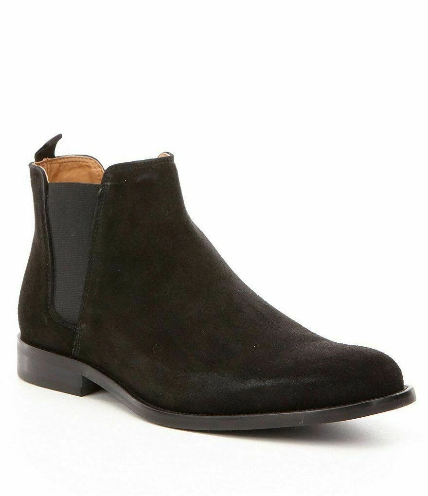 Handmade Men's Genuine Black Suede Chelsea Jumper Ankle Casual Boots, Sizes 7-17