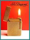 S.T. DUPONT Line 1 SMALL GOLD Plated Lighter / Briquet / Feuerzeug - SERVICED