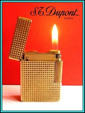 S.T. DUPONT Line 1 SMALL GOLD Plated Lighter / Briquet / Feuerzeug - SERVICED