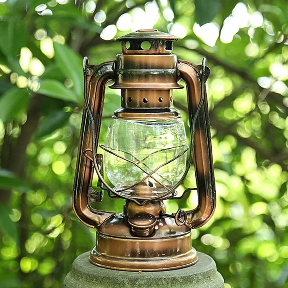 Vintage Outdoor Oil Hurricane Lantern Kerosene Paraffin Camping Lamp Fuel Style
