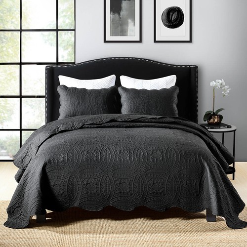 Chic Emboss Coverlet Bedspread Set Comforter Quilt Queen King Super King 8color - Picture 13 of 25