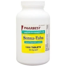 Senna 8.6 Mg Generic for Senokot Natural Vegetable Laxative 1000 Tablets