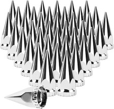 33mm Lug Nut Covers Chrome Thread-on Spiked Abs Plastic 40 Pack For Semi Truck