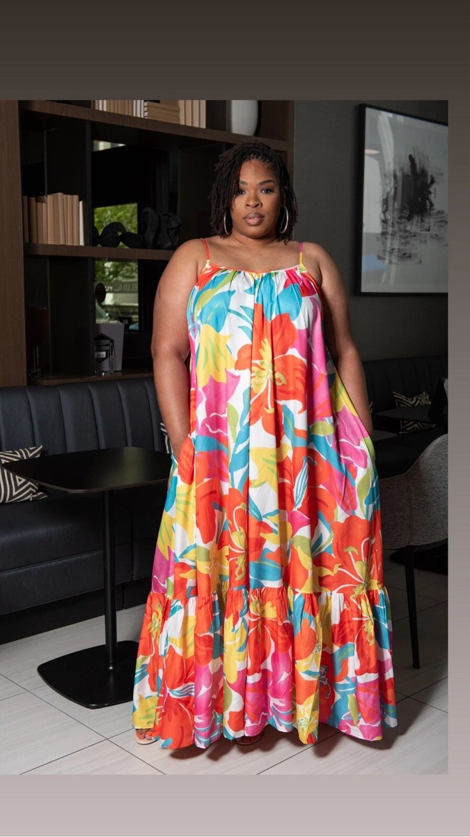 flowy floral dress plus size Multi Color Free Flow Maxi FRIENDS30