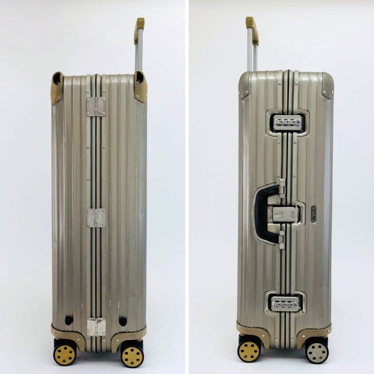 RIMOWA TOPAS 98L 4輪 RIMOWA Topas 98L 4-Wheel TSA Lock Titanium Gold XL Aluminum