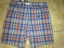 NWT 89 Vineyard Vines Plaid HULL BLUE Board Shorts Swim Trunks Blue  Coral 30