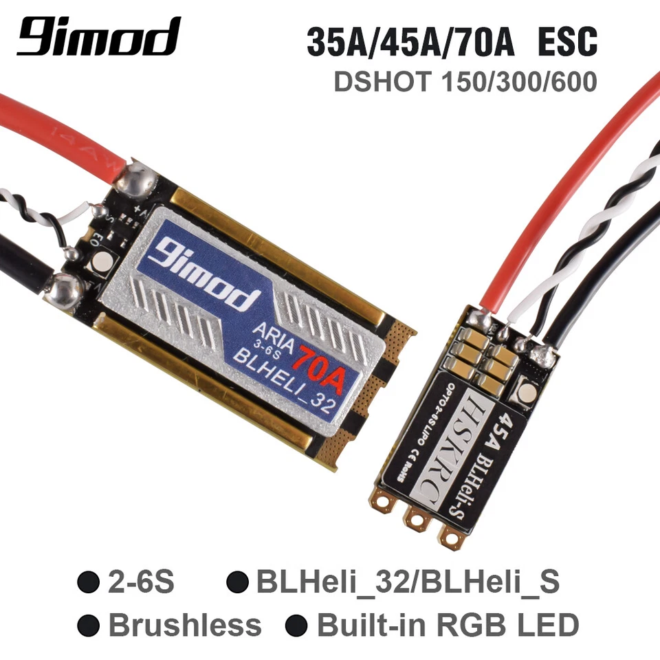 9imod 35A/45A/70A Brushless ESC 2-6S Lipo for RC FPV Racing Drone Quadcopter - Image 2 of 4