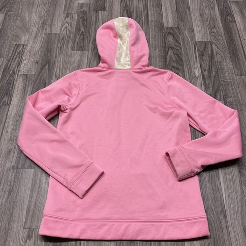 UNDER ARMOUR Embroidered Pullover Pink Hooded Sweatshirt Hoodie Girl's Size XL - Picture 3 of 9