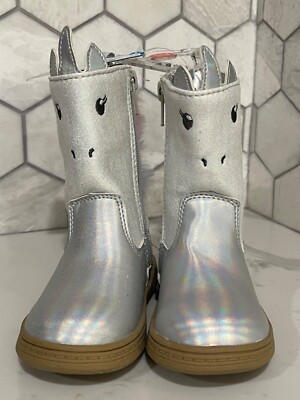 Carter's Toddler Girls Eliska Unicorn Boot Silver/Rainbow Hair