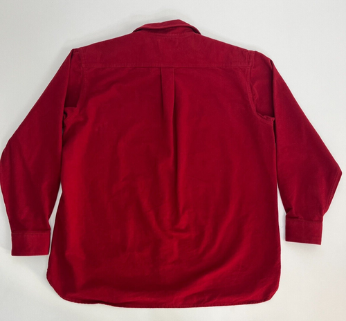 VTG LL Bean Chamois Cloth Shirt Flannel Shirt Mens XL Red Heavyweight Chore - Picture 4 of 15