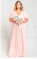 Show Me Your Mumu Michelle Flutter  Maxi Dress Dusty Blush Crisp Size Large $184