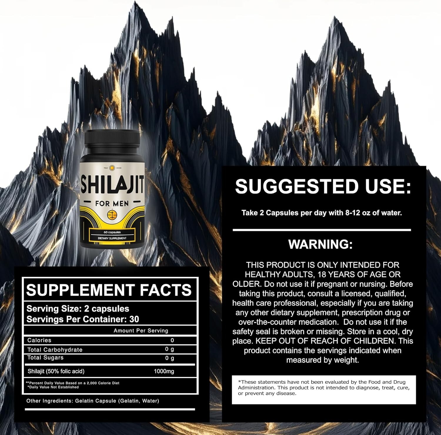 Pure Himalayan Authentic Shilaijt Resin Extract 10,000mg Extra Strength