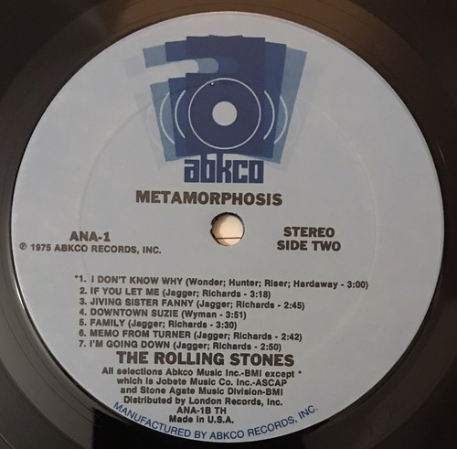ROLLING STONES METAMORPHOSIS 12" VINYL ORIGINAL US LP 1975 ABKCO ANA 1 - Imagen 9 de 10