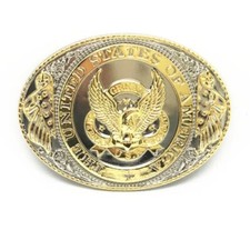 Western Cowboy Bright Gold American Eagle Belt Buckle fits 1-1/2" 38mm Belt