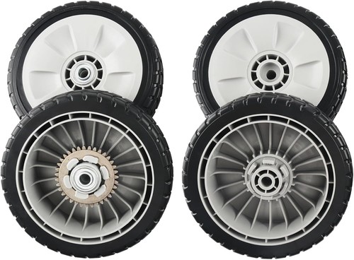 4 Pack Lawn Mower Wheels Kit 2 Rear Wheels Replace for 42710-VE2-M02ZE and 2 Fro