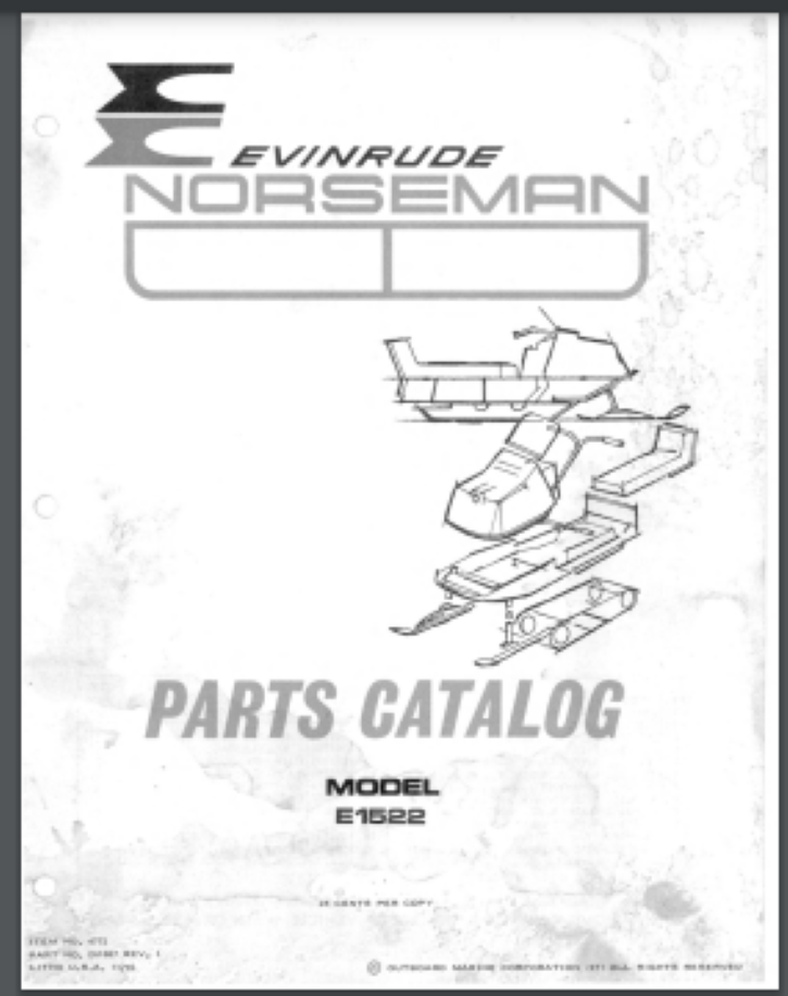 1971 Evinrude Norseman E1522 Snowmobile Parts Manual 21 pages eBay