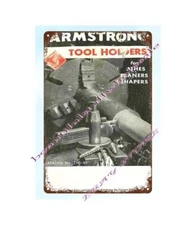1951 Armstrong Tool Holders for Lathes, Planers, Shapers catalog cover metal tin