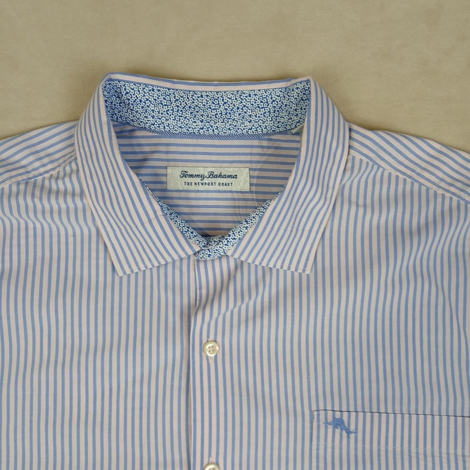 Camisa Tommy Bahama The Newport Coast XL para Hombres 25x28 Puño Abatible Abotonada Foto 3 de 4