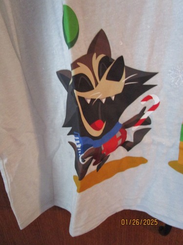 New Disney Christmas Guardian Groot Rocket Tee 2X Poly Cotton Bust 54 Length 28 - Picture 5 of 7