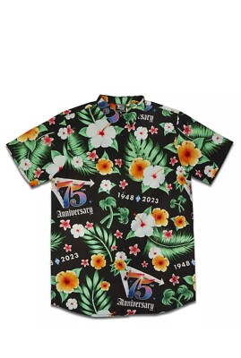 IN N OUT BURGER 75TH ANNIVERSARY GREEN & BLACK HAWAIIAN SHIRT MEN'S XL RARE