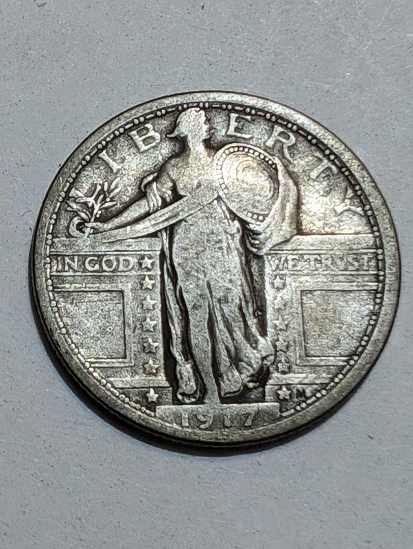 Coins 1917 Type 1 Silver Standing Liberty Quarter