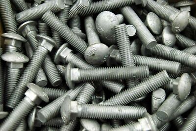 5/16''-18 X 2-1/2'' Galvanized Carriage Bolts, Hex Nuts & Lock Washers Assembly