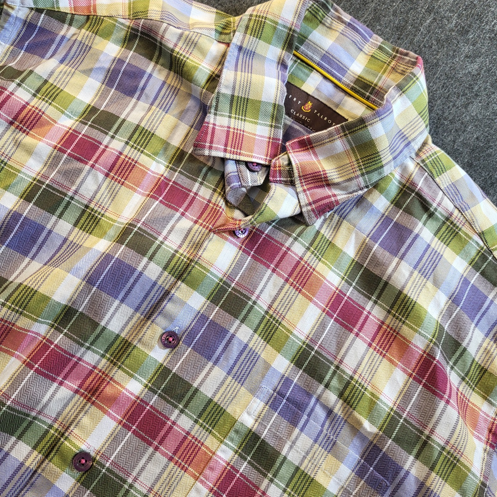 Robert Talbott Classic Plaid Button Down Shirt Me… - image 1