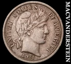 1911-D Barber Dime - Scarce  Extra Fine  Better Date  No Reserve  #J9547