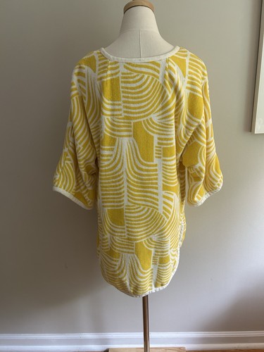 Rare Vintage Hermes Yellow And White Bathing Swimsuit Cover Up Birkin Compliment - Picture 3 of 5
