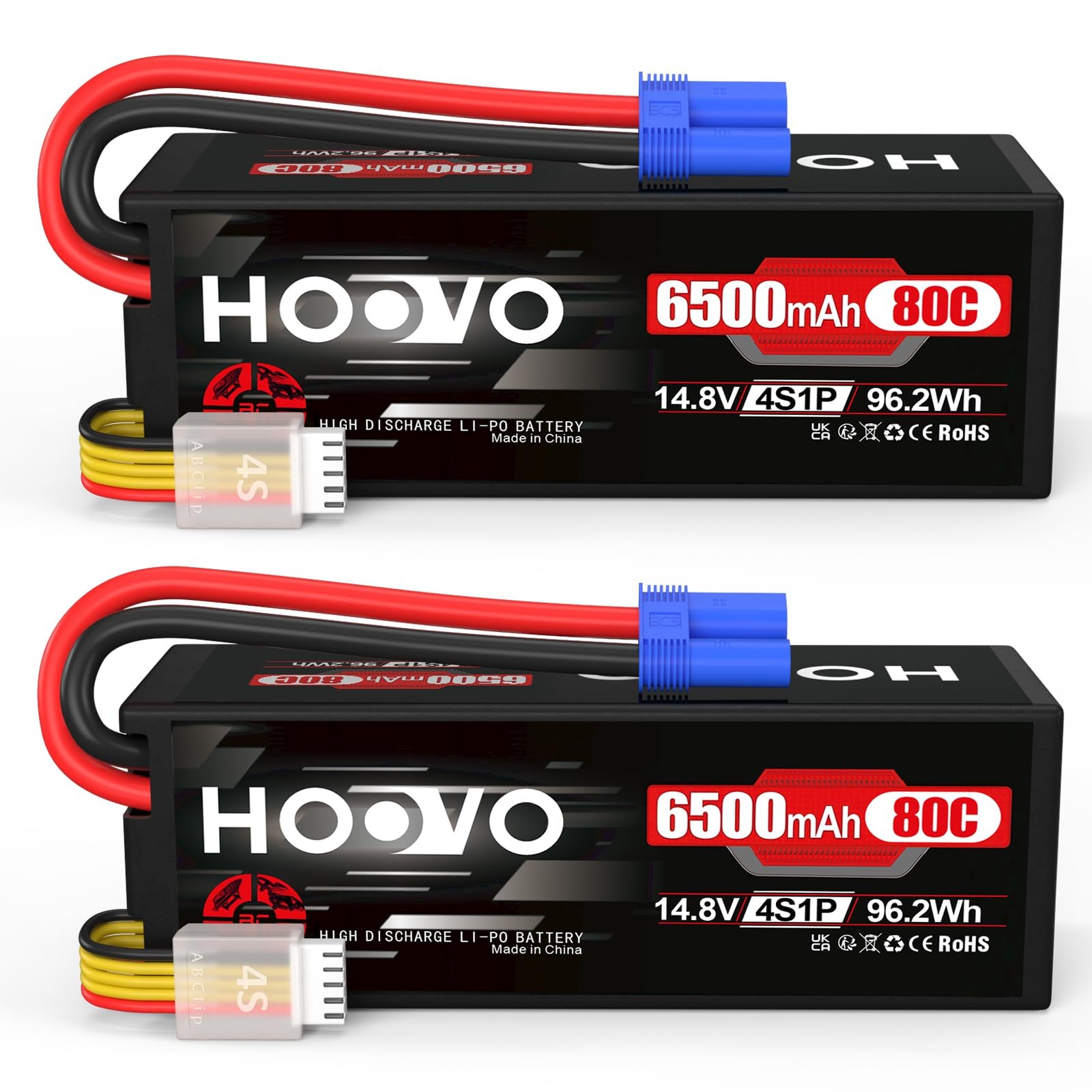 Batterie Lipo 4S 14.8V dotée d'une décharge 80C pour accélérations fulgurantes en RC