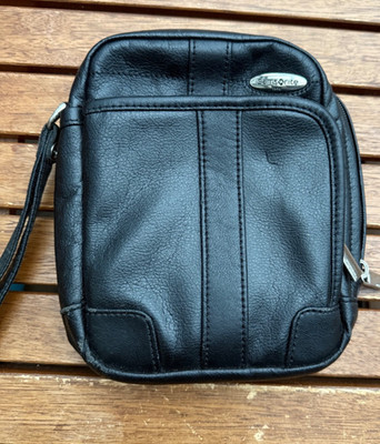 Samsonite Herren Tasche klein Schwarz Tragegriff Schlüsselring Reißverschluss