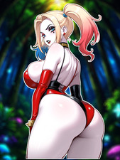 Adult Anime Waifu Harley Quinn 6" Vinyl Sticker