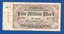 03 310 Notgeld Badische Bank Sitz Mannheim 1 Million Mark, 7.8.1923, Baden