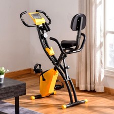 2in1 Folding Exercise Bike Upright Cycling Machine w/ Resistant Band Refurbished