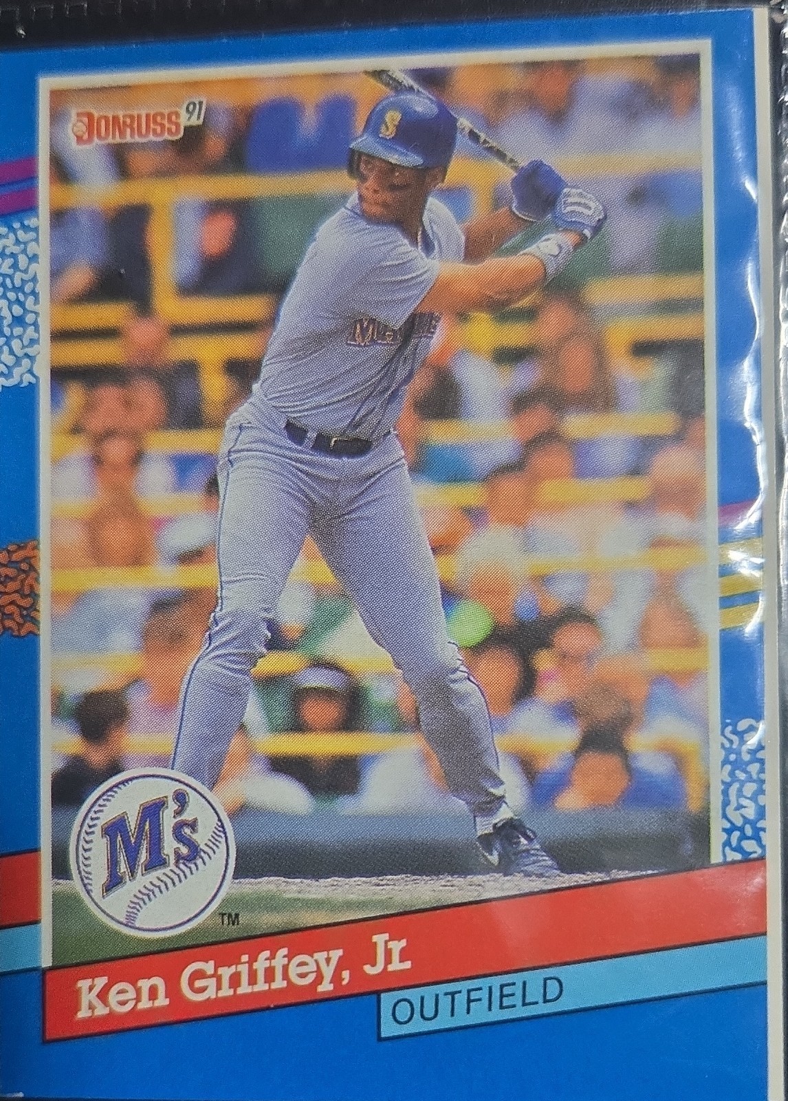 1991 Donruss - Ken Griffey Jr #77 Three Yellow Lines Right Border