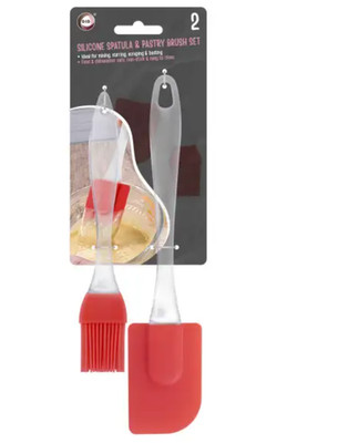Silikon Spatel & Pinsel 2 Stück BBQ Bastöl Gebäck Pinsel Set Kochutensil