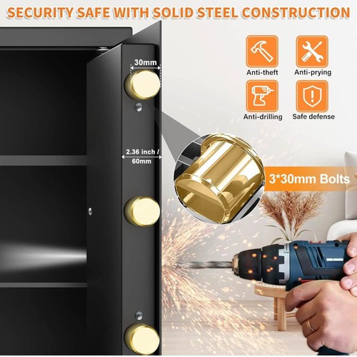 Mejasg 70L Safe Tresor Feuerfest mit Feuerfeste Dokumententasche&2 - Bild 3 von 9