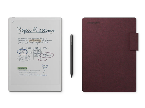 reMarkable Paper Pro 11.8"w/Marker Plus & Mosaic Folio Burgundy Certified Refurb