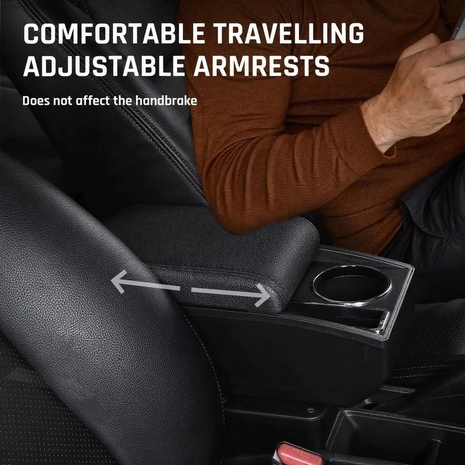 Caixa de apoio de braço central para Peugeot 207 caixa de armazenamento camada dupla com porta-copo - Imagem 4 de 4