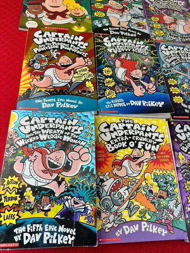 Set of 12 Captain Underpants books Dav Pilkey Kids Comic Comedy Classic Gift - Picture 5 of 10