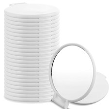 24 PCS White 2.36 Inch Mini Round Folding Compact Makeup Pocket Mirrors