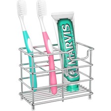 Toothbrush Holders for Bathroom, 5 Slots Silv...